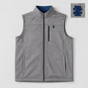 IZOD Advantage Performance Stretch Gray Full Zip Fleece Vest Men’s L